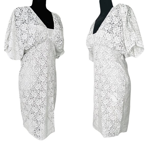 Zara Collection Dress Light Gray All Lace Wedding Guest Party  Size Medium - Picture 13 of 14